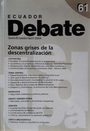 ECUADOR DEBATE N.61 Zonas grises de la descentralización