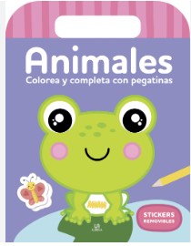 ANIMALES colorea y completa con pegatinas, stickers removibles