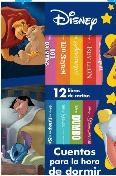 CUENTOS PARA LA HORA DE DORMIR DISNEY 12 libros de carton