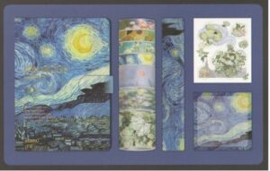 COMBO VANGOGH notebook , regla, cintas decorativas y servilletas decoradas (IVA)